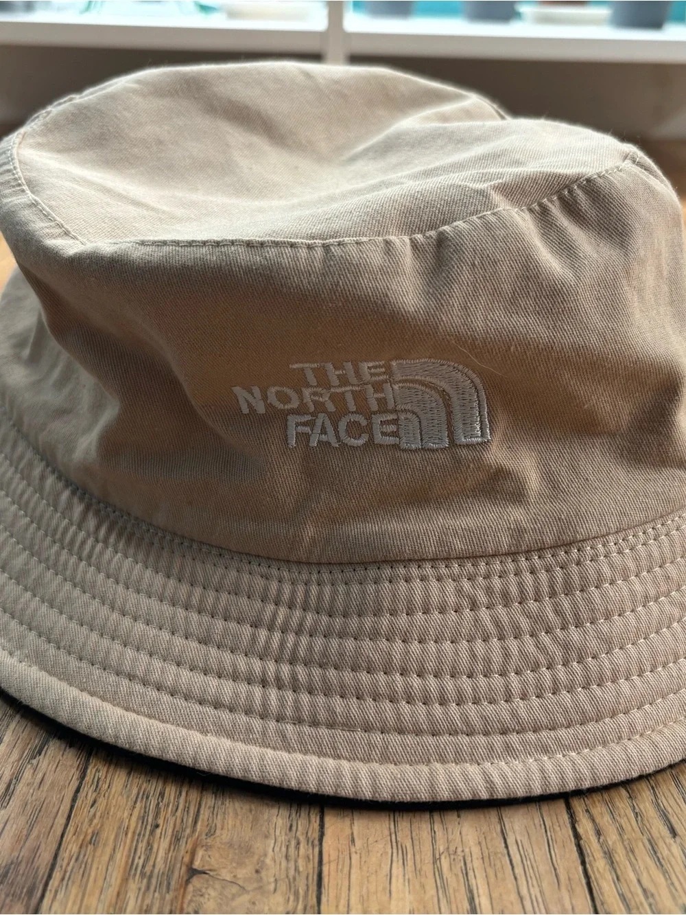 The North Face Tan Bucket Hat with White Logo